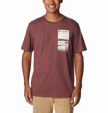 T -Shirt Columbia Men Explorers Canyon SS Tee Light Raisin