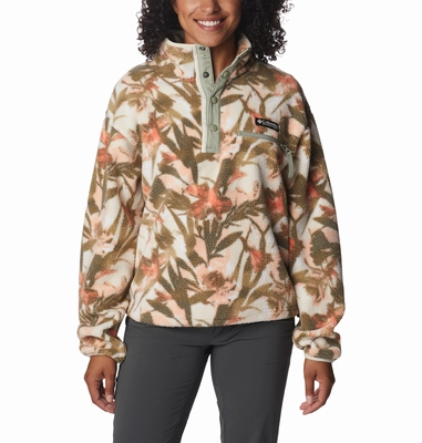 Trui Columbia Women Helvetia Cropped Half Snap Chalk Floricult