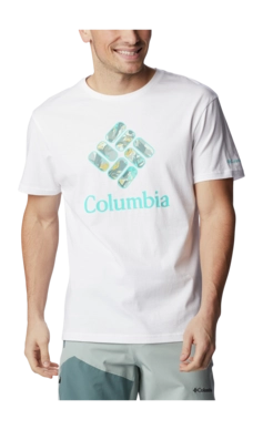 T -Shirt Columbia Men Rapid Ridge Graphic Tee White CSC Stac