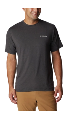 T -Shirt Columbia Men Tech Trail Graphic Tee Black Heather Moo