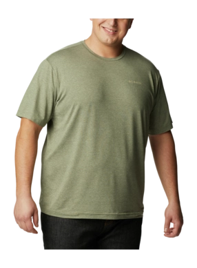 T -Shirt Columbia Men Tech Trail Graphic Tee Stone Green Heather