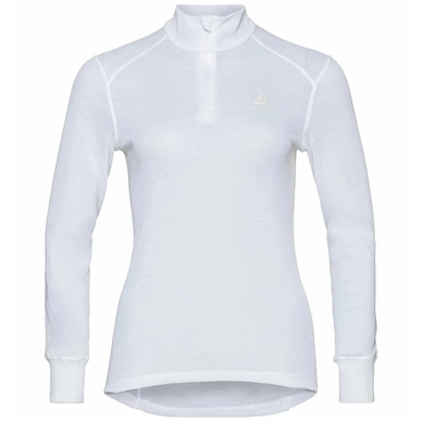 Unterhemd Odlo BL Top Turtle Neck LS Half Zip Active W White Damen