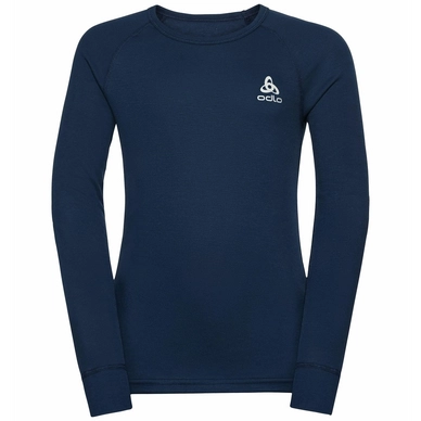 Unterziehshirt Odlo BL Top Crew Neck LS Active Warm Eco Dark Sapphire Kinder