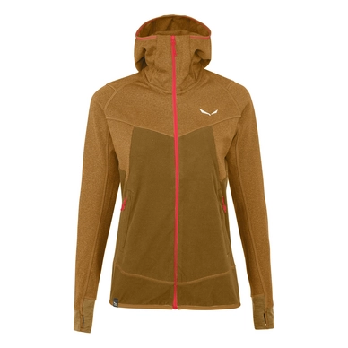Sweatjacke Salewa Puez Hybrid Polarlite Hooded Damen Golden Brown Melange