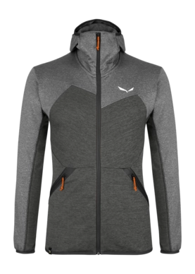 Sweatjacke Salewa Puez Melange Polarlite Hooded Herren Black Out Melange