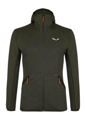 Gilet Salewa Homme Puez Melange Polarlite à Capuche Dark Olive Melange