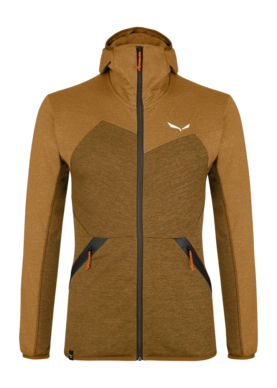 Sweatjacke Salewa Puez Melange Polarlite Hooded Herren Golden Brown Melange