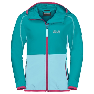 Jacket Jack Wolfskin Girls Turbulence Aquamarine