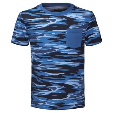 T-Shirt Jack Wolfskin Coastal Wave T Boys Night Blue All Over