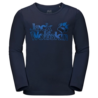 Long Sleeve T-Shirt Jack Wolfskin Girls Ls Brand Tee Midnight Blue