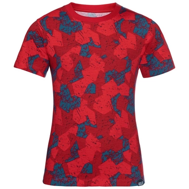 T-Shirt Jack Wolfskin Boys Marble Peak Red All Over
