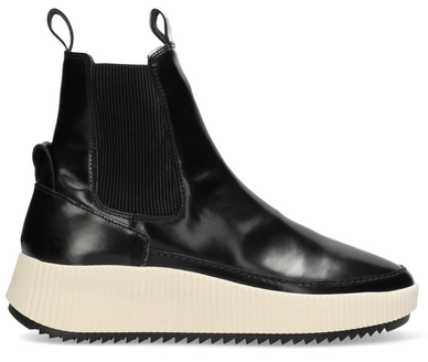 Baskets Shabbies Amsterdam Femme SHS1481 Midtop Baskets Shiny Leather Black