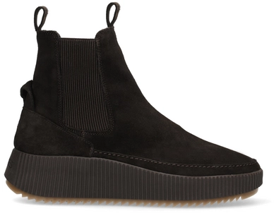 Baskets Shabbies Amsterdam Femme SHS1481 Midtop Baskets Suede Dark Brown