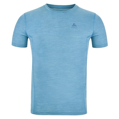 Unterhemd Odlo Crew Neck S/S Natural Performance Men Saxony Blue Melange