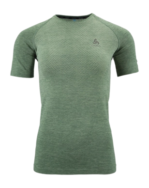 T-Shirt Odlo Femme Col Rond S/S Essential Seamless Loden Frost Melange