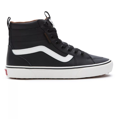 Black leather hi top vans deals