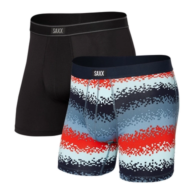 Boxershorts Saxx Daytripper Herren Tech Rec Stripe/Black 2er-Pack