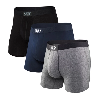 Boxer Shorts Saxx Men Vibe Boxer Black/ Grey/ Blue 3-Pack