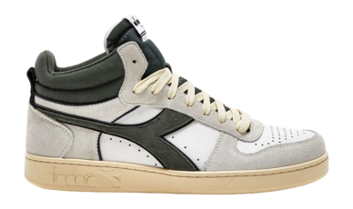 Diadora Men Magic Basket Demi Cut Suede Leather White Dark Forest
