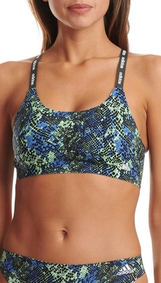 Sport BH Adidas Women Scoop Lounge Bra Blue Print