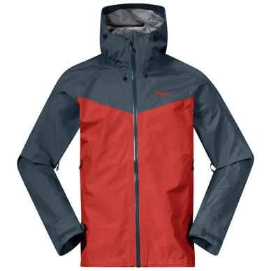 Veste Bergans Men Skar Light 3L Shell Jacket Dark Brick Orion Blue