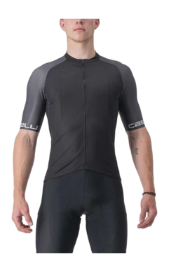 Maillot de Vélo Castelli Men Entrata Vi Jersey Light Black Dark Gray Silver Gray