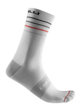 Fietssok Castelli Unisex Endurance 15 Sock White Black Red