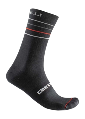 Fahrradsocken Castelli Endurance 15 Sock Unisex Black Silver Gray Red