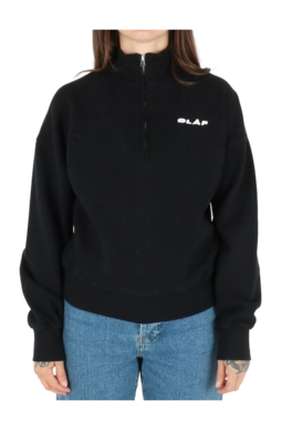 Pull Olaf Women Fermeture Éclair Italique Mock Black