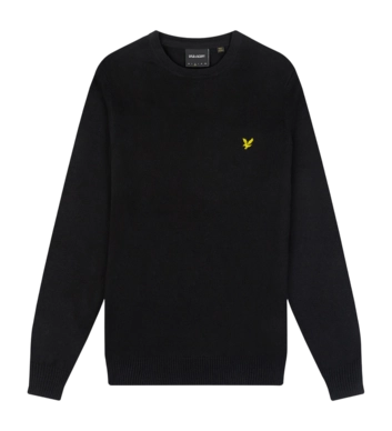 Pull Lyle & Scott Homme Cotton Merino Jumper Jet Black