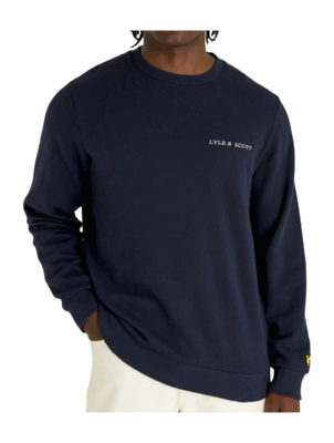 Jumper Lyle & Scott Men Embroidered Crew Neck Dark Navy