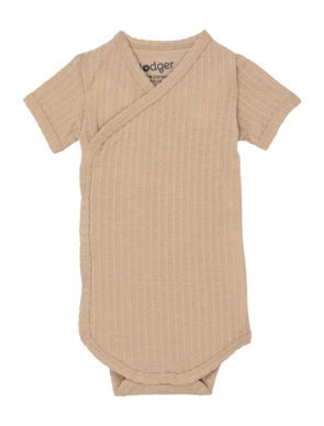 Strampler Lodger Shortsleeve Seersucker Beige
