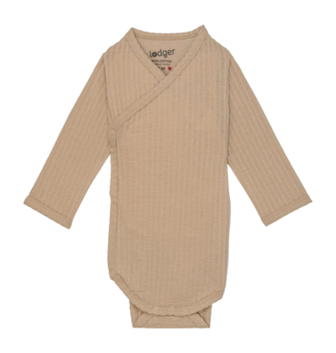 Strampler Lodger Longsleeve Seersucker Beige