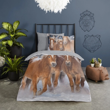 Dekbedovertrek Good Morning Happy Horses Multi Flanel
