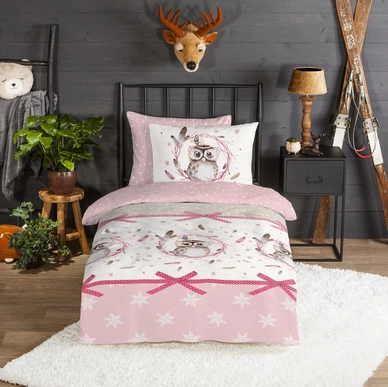 Dekbedovertrek Good Morning Owl Pink Flanel