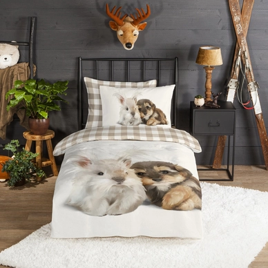 Dekbedovertrek Good Morning Cute Sand Flanel