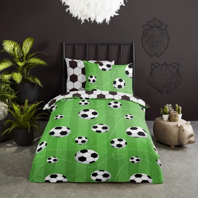 Dekbedovertrek Good Morning Soccer Green Katoen
