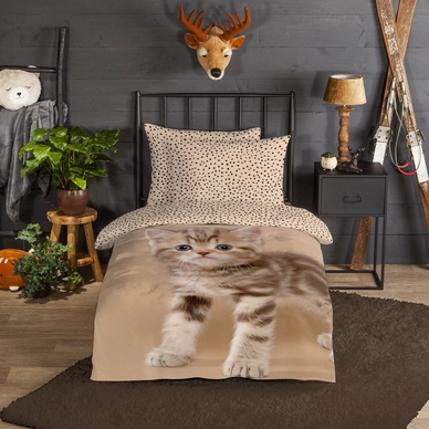 Dekbedovertrek Good Morning Kitty Sand Flanel
