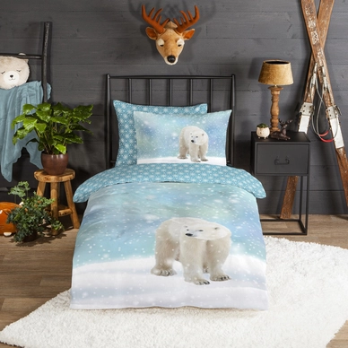 Dekbedovertrek Good Morning Icebear Blue Flanel