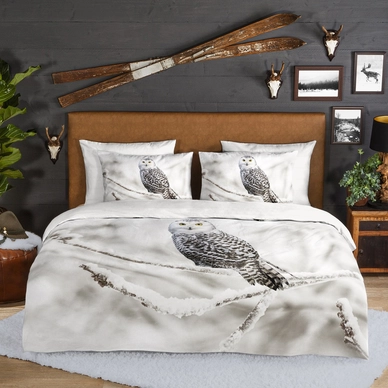Dekbedovertrek Good Morning Snowy Owl White Flanel