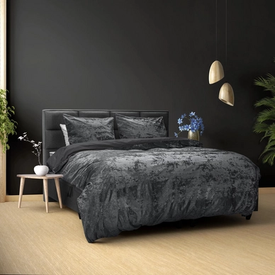 Dekbedovertrek Dreamhouse Crushed Velvet Katoen Volcanic Antraciet Velvet