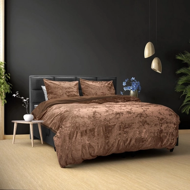 Dekbedovertrek Dreamhouse Crushed Velvet Katoen Wood Brown Velvet