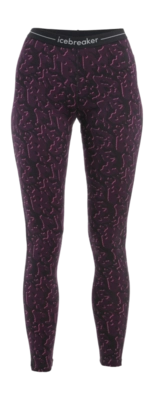 Legging Icebreaker Women Merino 200 Oasis Macro Camo Tempo Black Nightshad AOP