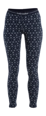Legging Icebreaker Women Merino 260 Vertex First Snow Midnight Navy Snow