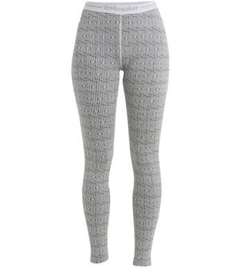 Legging Icebreaker Women Merino 260 Vertex Herenga Snow Black
