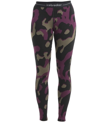 Legging Icebreaker Women Merino 260 Vertex Natural Shades Black Loden Nightshade