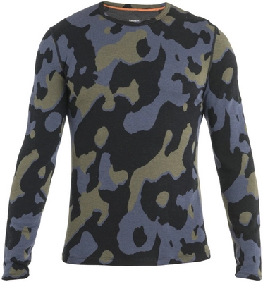 Ondershirt Icebreaker Men Merino 260 Vertex LS Crewe Natural Shades Black Loden Graphite