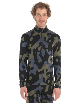 Ondershirt Icebreaker Men Merino 260 Vertex LS Half Zip Natural Cam Black Loden Graphite