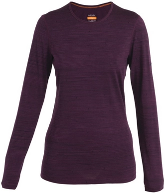 Ondershirt Icebreaker Women 200 Oasis LS Crewe Ski Tracks Nightshad Midnight Navy AOP