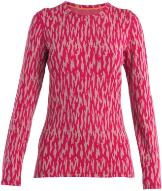 Unterhemd Icebreaker Merino 260 Vertex LS Crewe Macro Forms Women Crystal Electron Pink